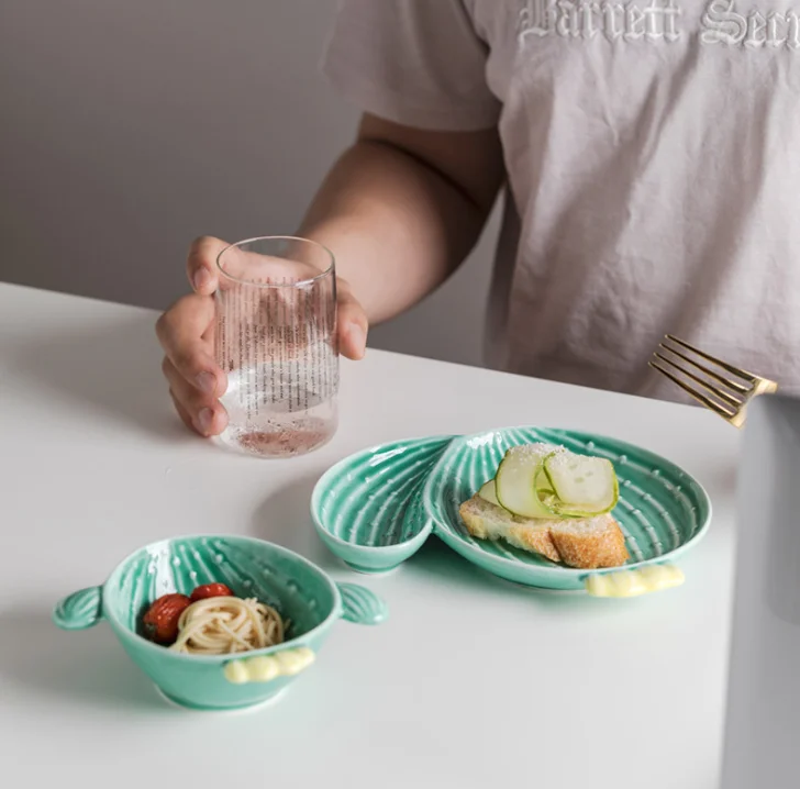 
Creative plant cactus plate cute shaped tableware breakfast bowl home ceramic tableware snack plate 