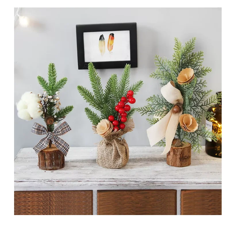 Christmas Decorations Desktop Window Mini Christmas Tree Ornament Potted Plants Festival Scene Arrangement Decorations