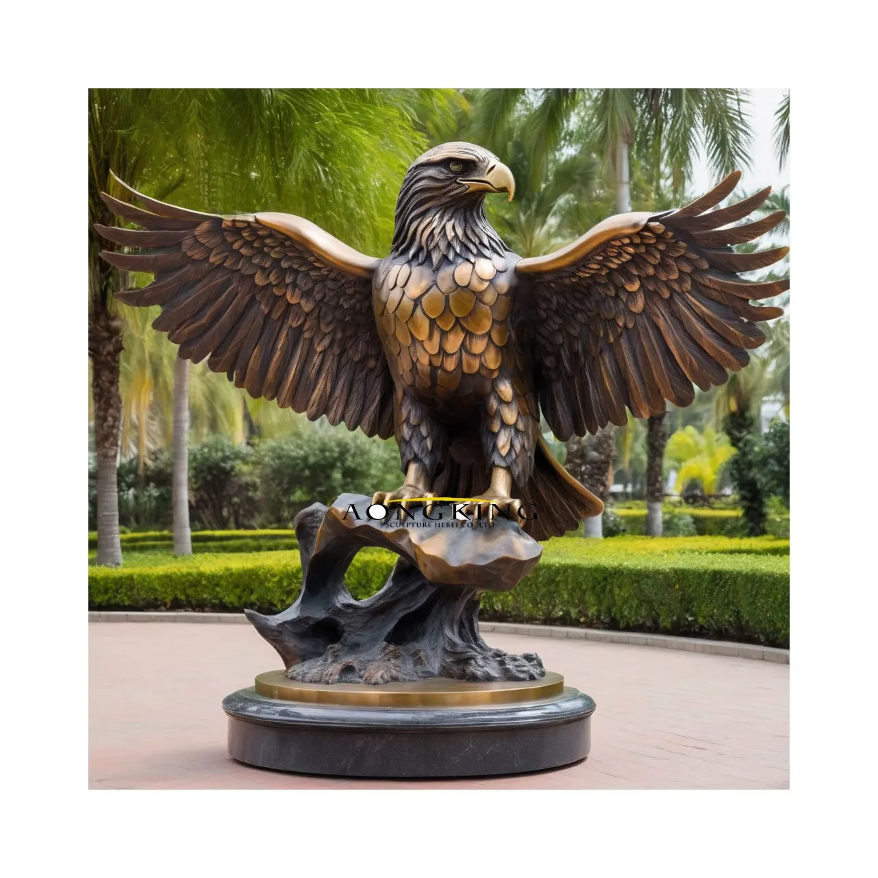 Bronze large Eagle statue for outdoor decor Exquisite Casting Bronze Falcon Sculpture for garden