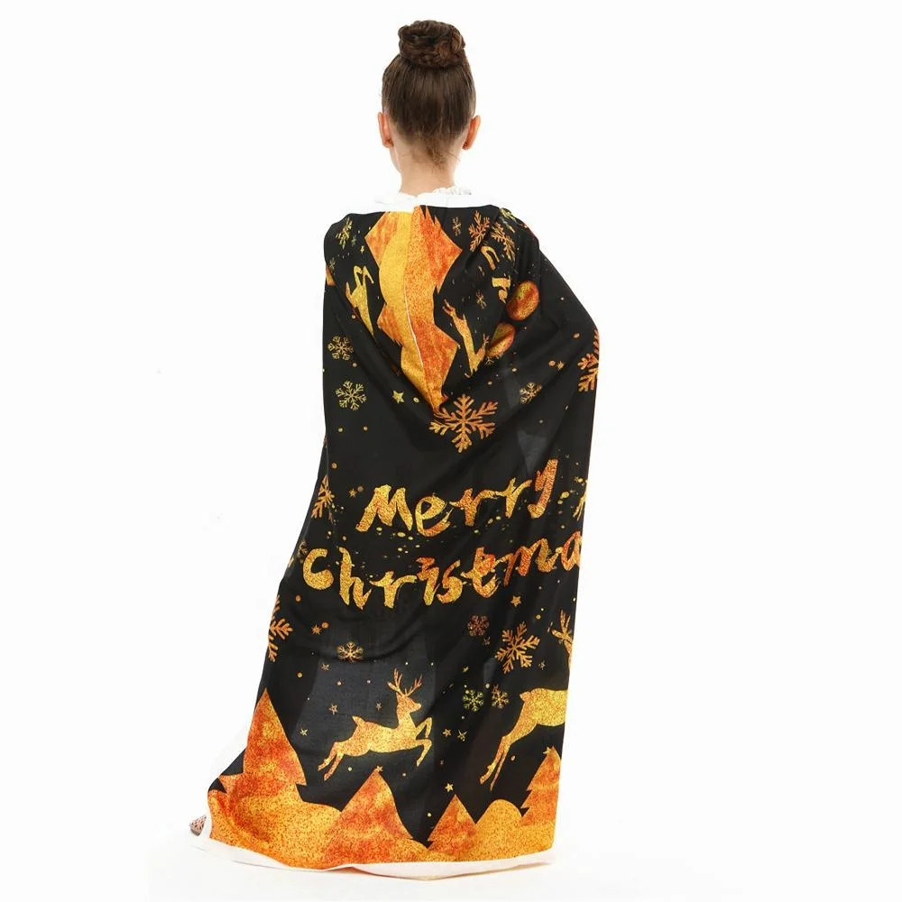 Горячая Распродажа, накидка на Рождество/черная Рождественская накидка для девочек/Детский Рождественский Костюм