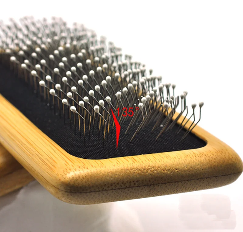 2020 Amazon бамбуковая силиконовая щетка до 5 долларов, мягкая щетина и металлическая расческа для собак с длинной шерстью