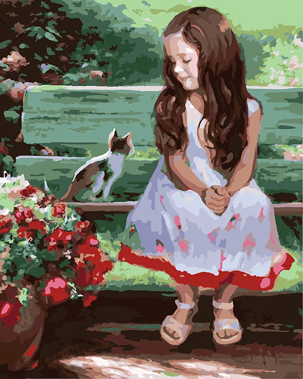 DEYI Friends Gift Custom Canvas Art Painting For Decor Flower and Girls DIY Figure Portrait Painting By Numbers Kits