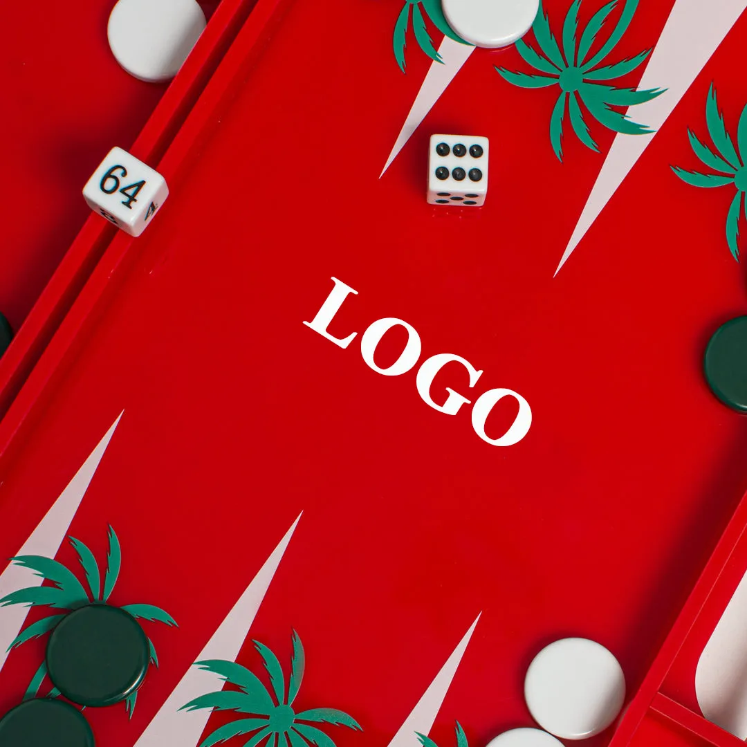 Custom Luxury Perspex Board Backgamon Mini Set Acrylic Red Backgammon Game Wholesale Manufacturers
