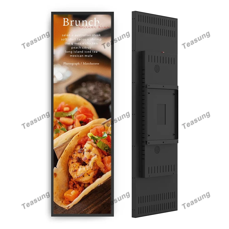 Ultra Wide Commercial Shelf Screen Stretch Bar Lcd 24/19.5inch screens Display Signage Shelf Display hd video player