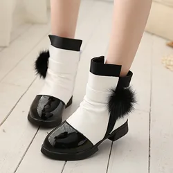 New Design Kids Winter Autumn Plush Ball Pendant  Fashion Girl Alloy Snow Boot For Wholesale Children Boots Shoes