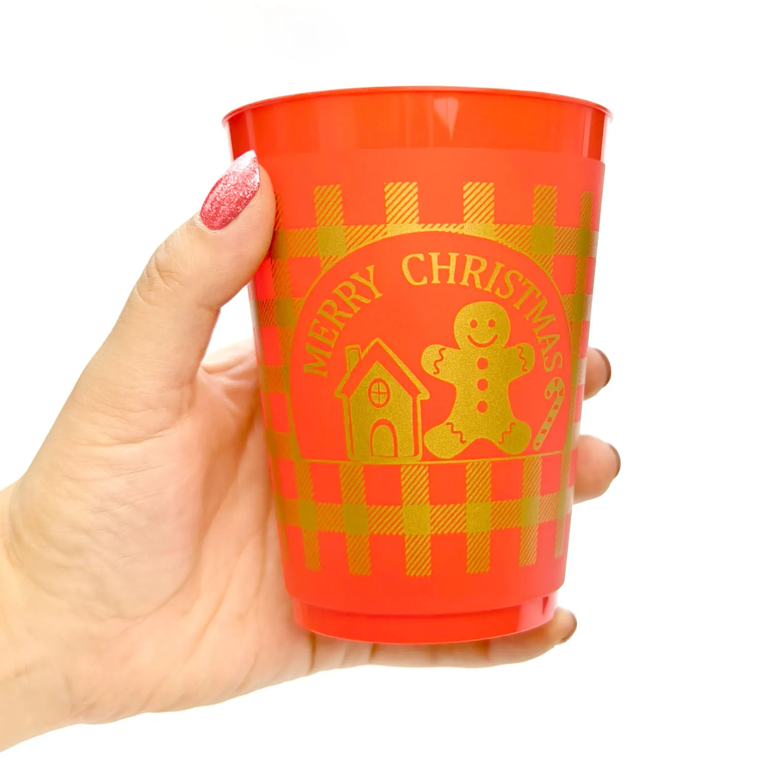 Christmas Decoration Cups Bulk 16 oz Reusable Holiday Plastic Cups for Xmas Winter Party Favor Holiday Drinkware Supplies
