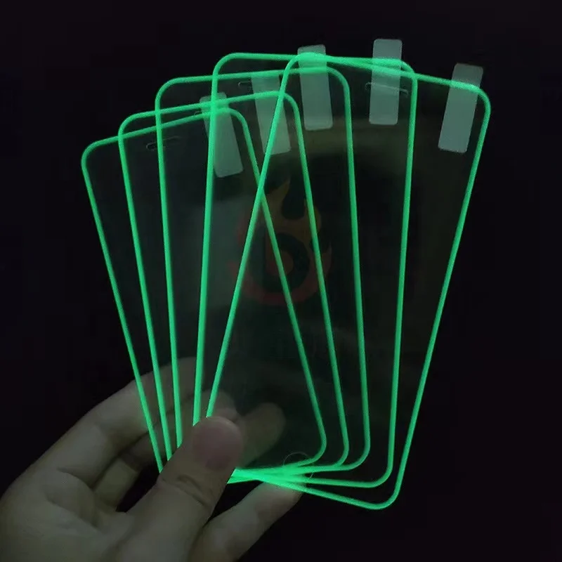 3D Silicone Glow in Dark mobile tempered glass luminous screen protector for iPhone 6 7 8 x xr 11 12 13 14 Pro Max