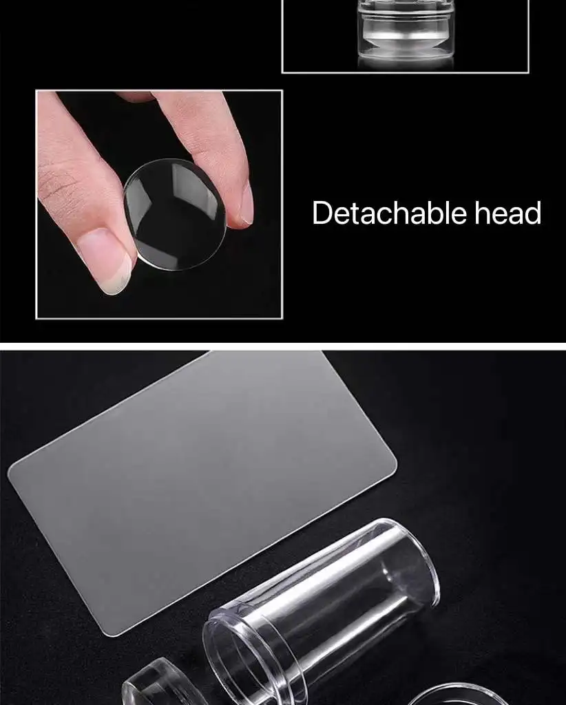2022 Transparent French Nail Stamper Silicone And Stamper Plate Nail Art Stamping Machine