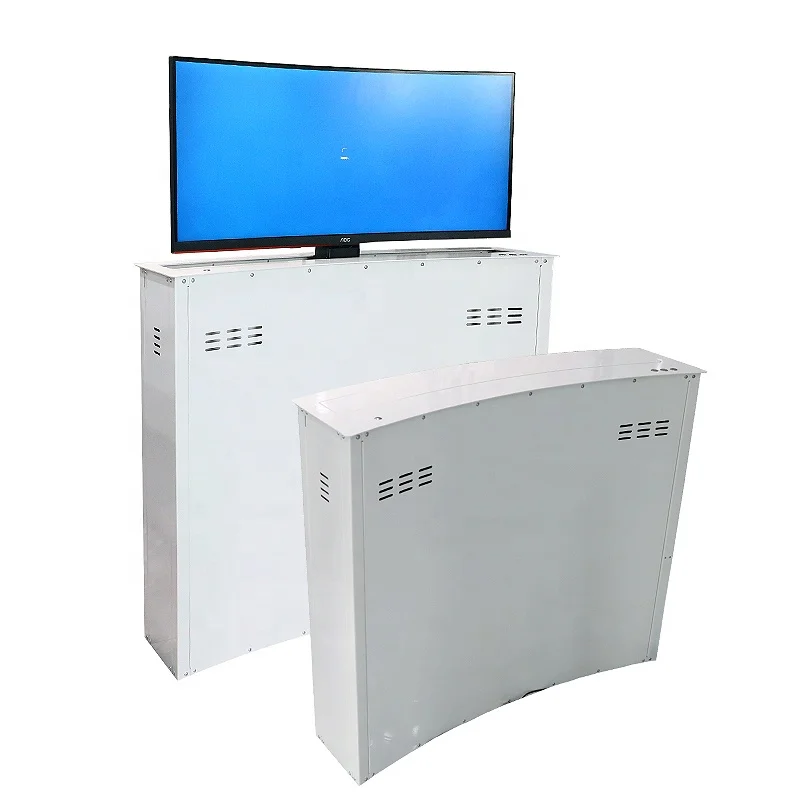 JGST Upgrade Remote Control Customized Flip Up Computer Monitor screen Lift Curved LCD lift For Video Conference System