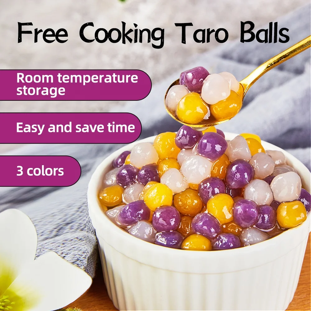 2022 Новая коллекция 500 г комнатной температуре хранения Бесплатная приготовления мини Таро шарики 3 вида цветов микс тапиоковые для Bubble Tea