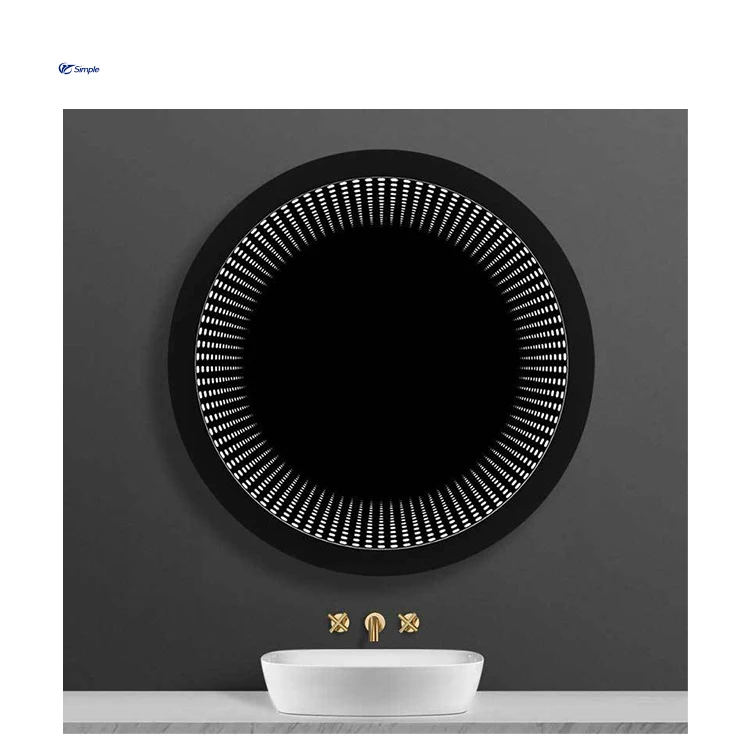 Popular Hotel Smart Screen Touch 3D Tunnel Metal Frame Makeup Mirror Bathroom Mirror