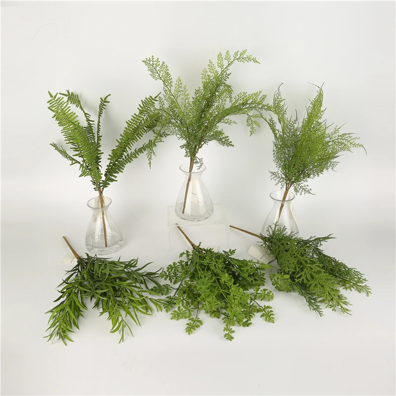 Garden Decoration Artificial Ferns Artificial Bushes Greenery Grass Plant Branches for Home Decoration Plastic Modern 1 Carton