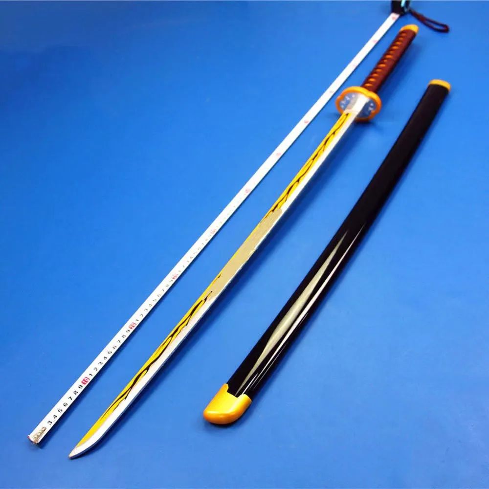 Bamboo Anime Demon Slayer Kaigaku Sword Katana Halloween Cosplay DIY Assembly Style 41 Inch