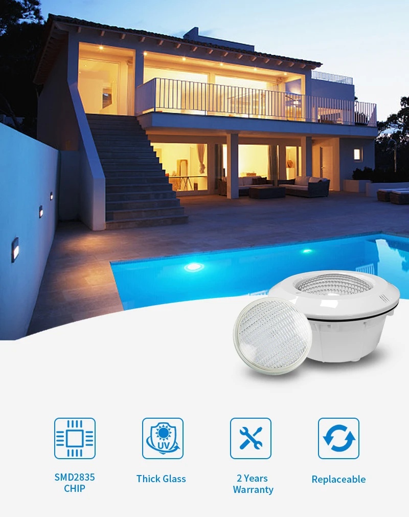 Refined PAR56 LED concrete swimming pool light liner pools use PC Plastic Niche Housing For Par56 Lamp