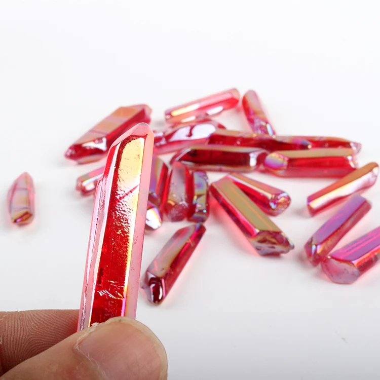 
2-3 inches Wholesale Natural Red Aqua Aura Spirit Quartz Healing Crystal Stone Points For Home Decoration 