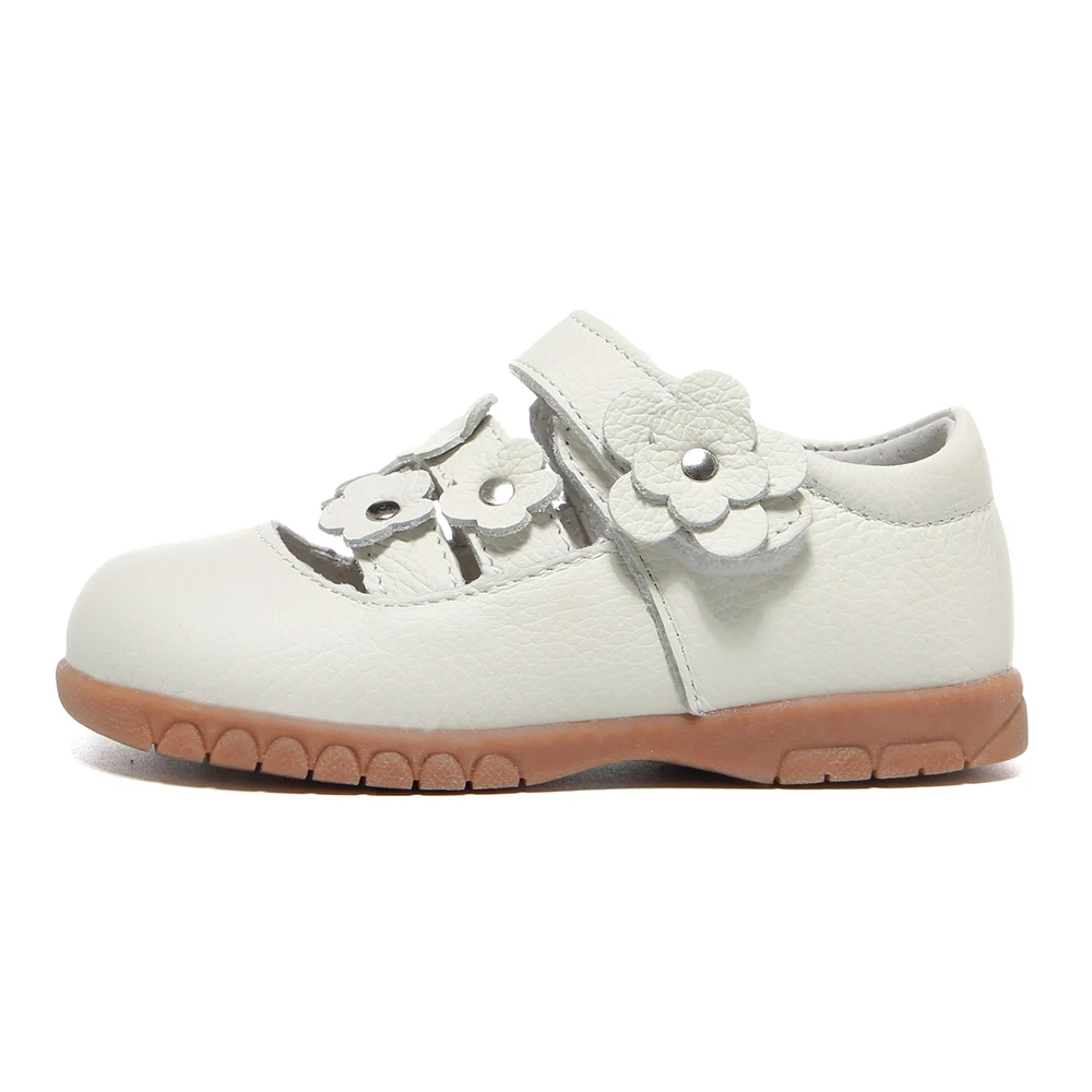 Leather Toddler baby girls kids princess shoes flower single casual ballet flat shoes
