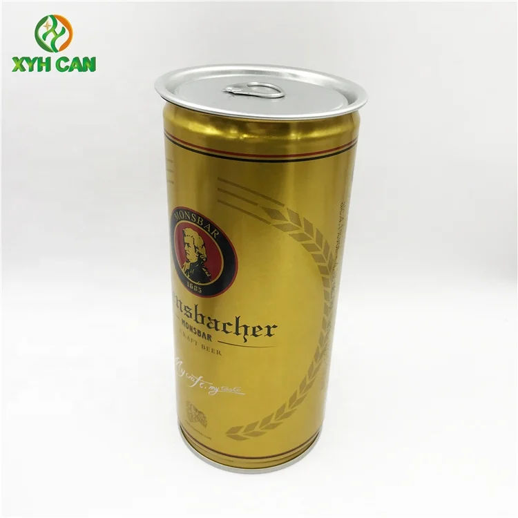 New Arrival 1L round Metal Beer Tin Can 1000ml Volumetric Beverage & Tea Storage Container with Ring Use Promotion