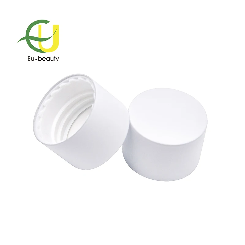 High quality matt white metal screw cap 24/410  for cosmetic liquid