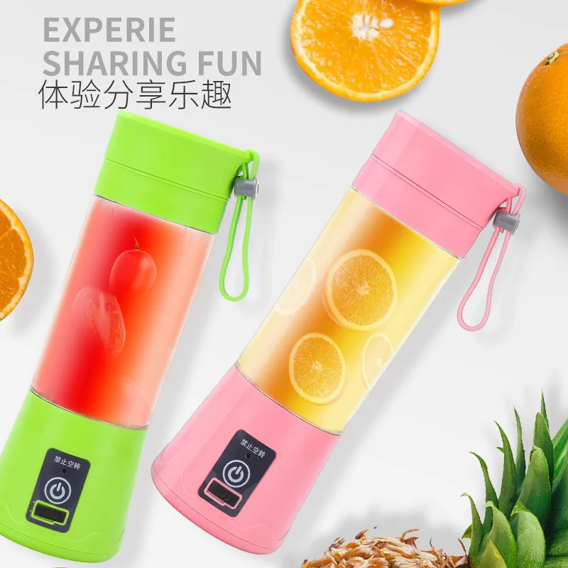 USB Rechargeable Home Blender And Mixer 6 blades Juice Plastic Electric Juicer Cup Portable Blenders