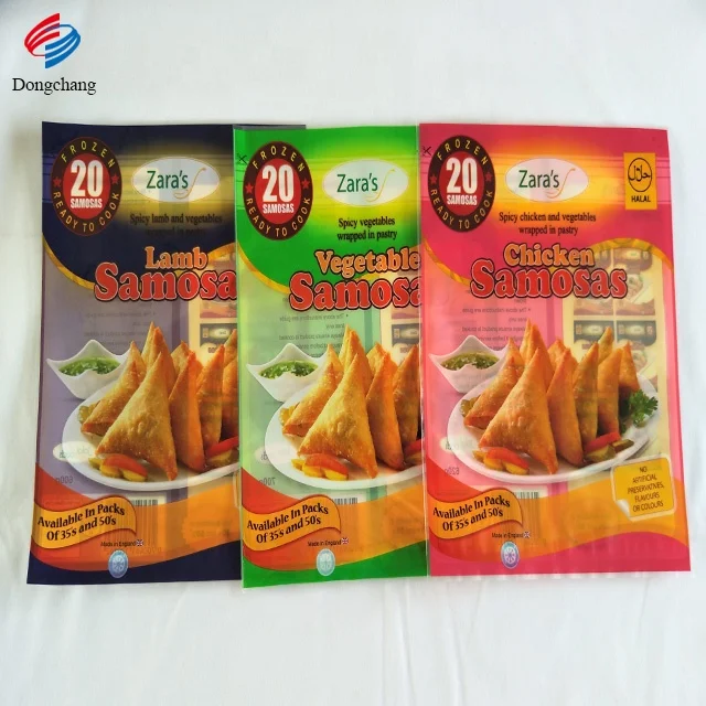 Professional manufacturer produce plastic frozen samosa packaging with custom printing