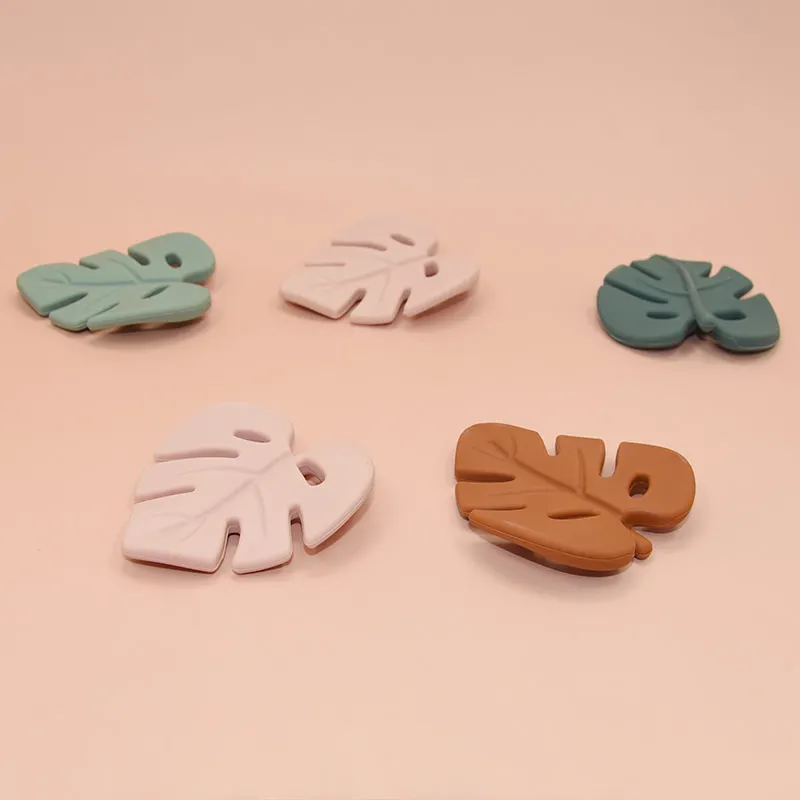 Bpa Free Silicone Leaf Drop  Baby Chew Sensory Teethers Baby Toys