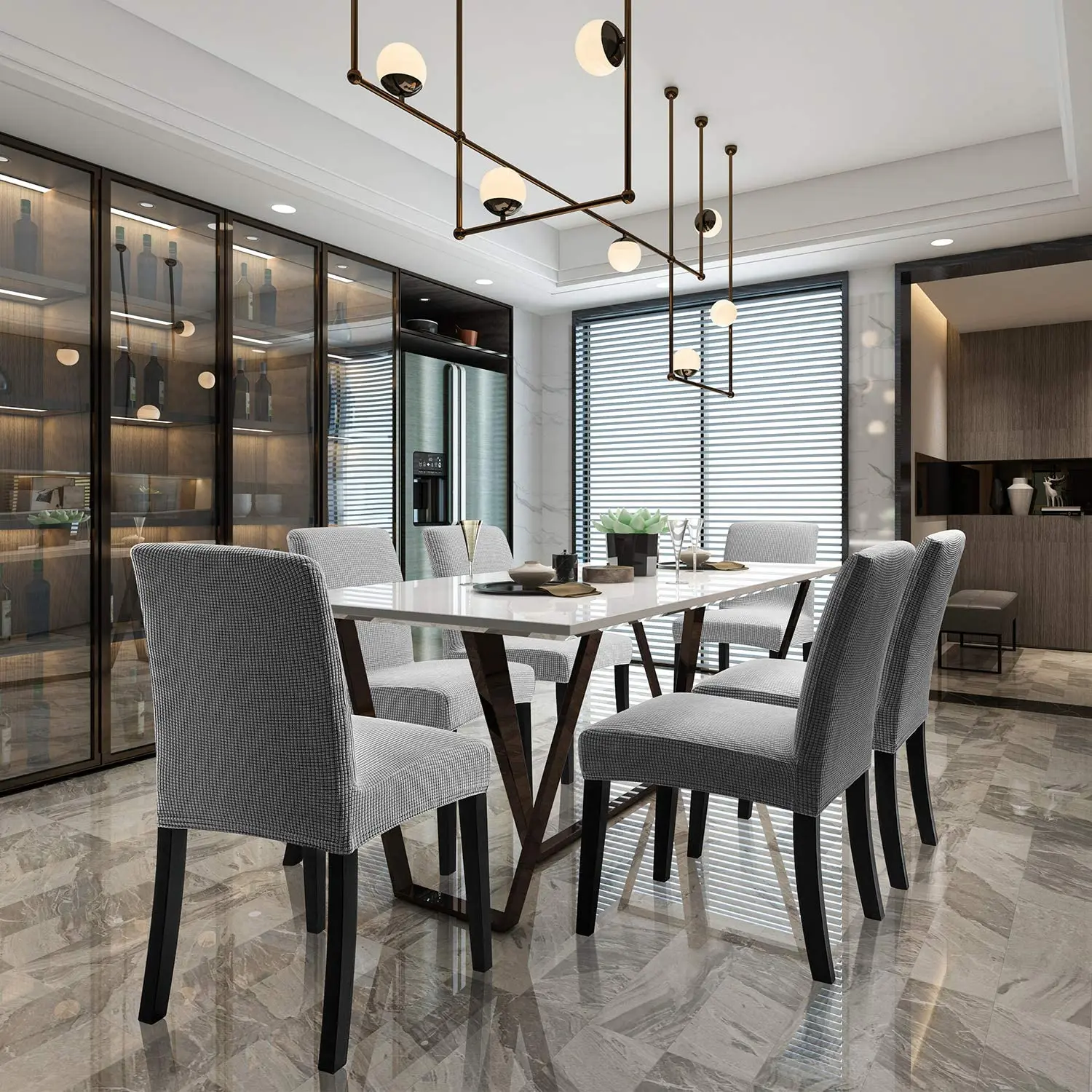 Wear-resistant Dust-proof Slipcover Chair Protectors Stretch Spandex Chair Covers For Dinning Room