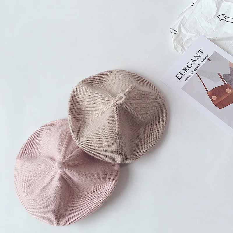 New Fashion Knit Beret Multicolor Children Baby Hats Autumn Winter Styling Accessories Hipster Painter Hat For Girls Kids Bonnet