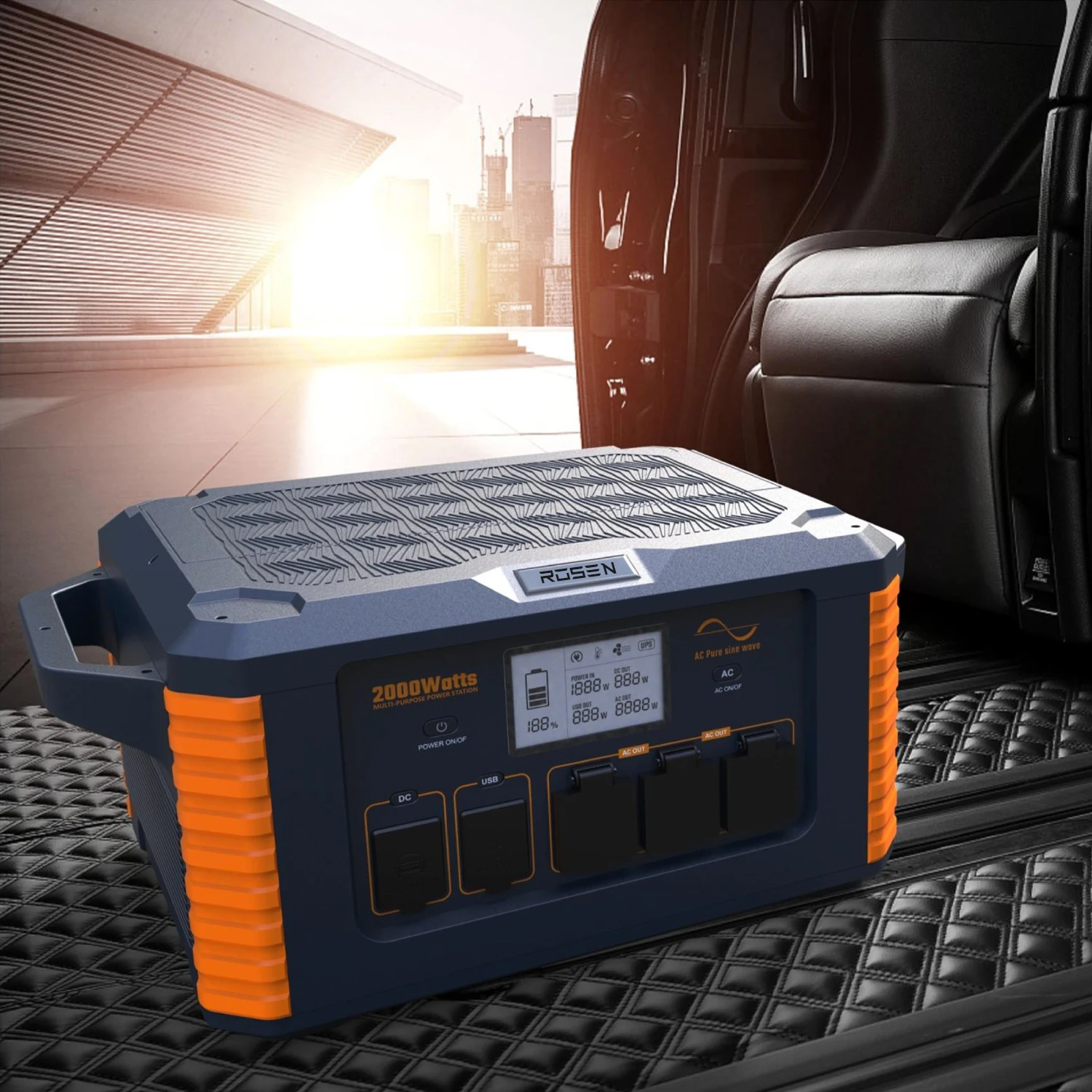 Rosen Solar Kit 2000W Portable Power Station 2200W Outdoor Energy Storage Power Supply