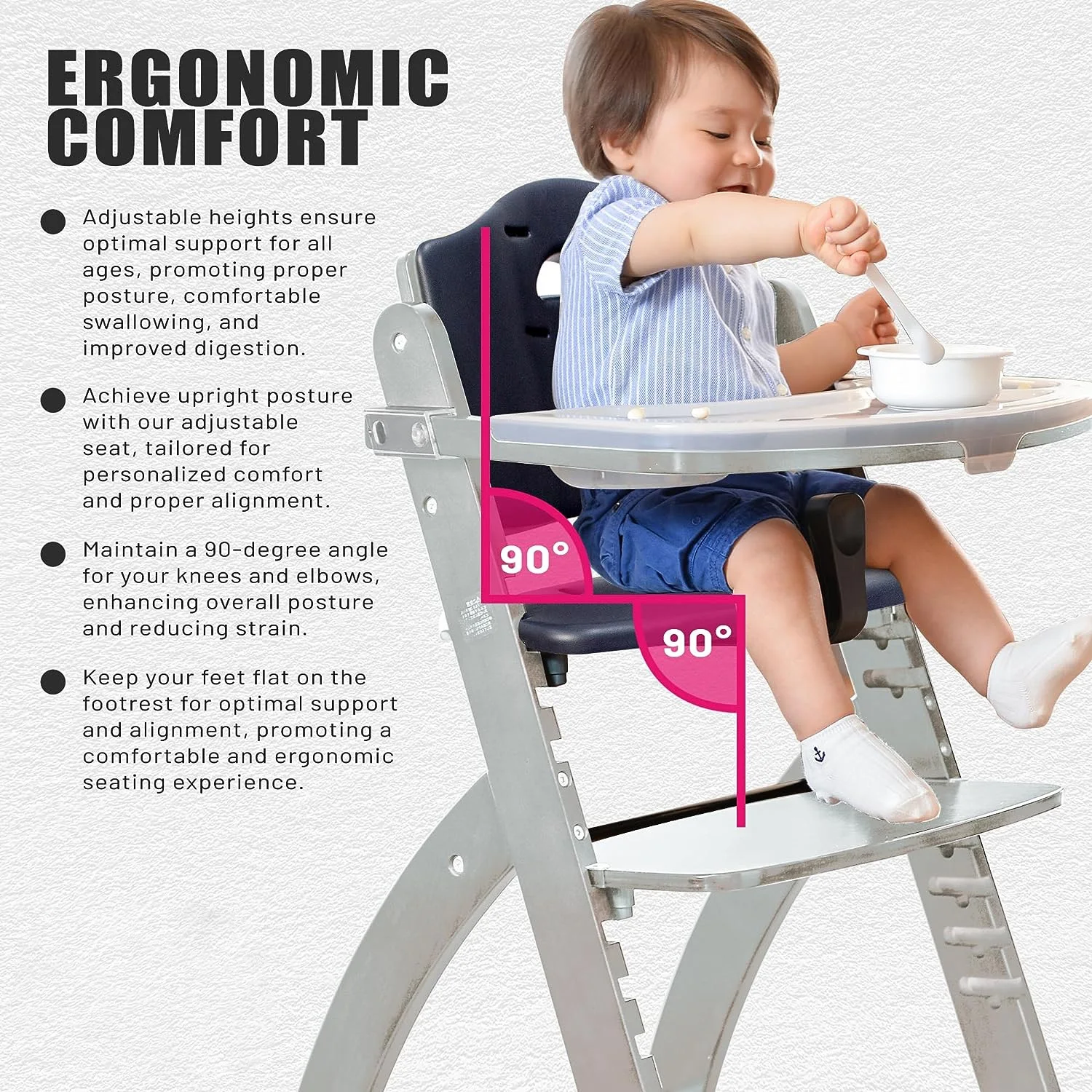 Hot Selling Baby Feeding Chair 3 In 1 Children High Chair Wooden High Chair