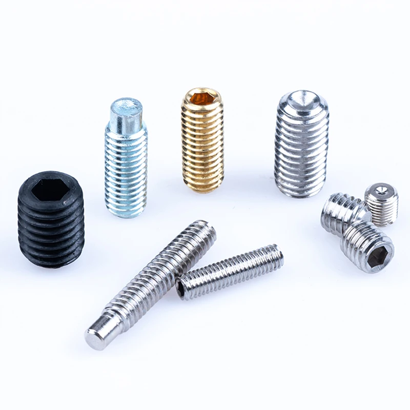 12.9 grade alloy steel oxide black M4 M5 M6 M8 M10 DIN913 hexagon socket flat point hollow lock set screw