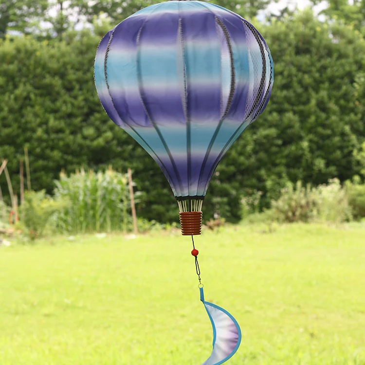 BAILING Blue Stripes Colorful Wind Spinner 3d Garden Ornament Decor Hanging Wind Spinner
