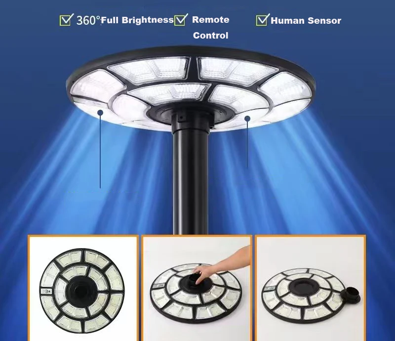 Заводская цена водонепроницаемый уличный солнечный фонарь Ufo все в одном 500