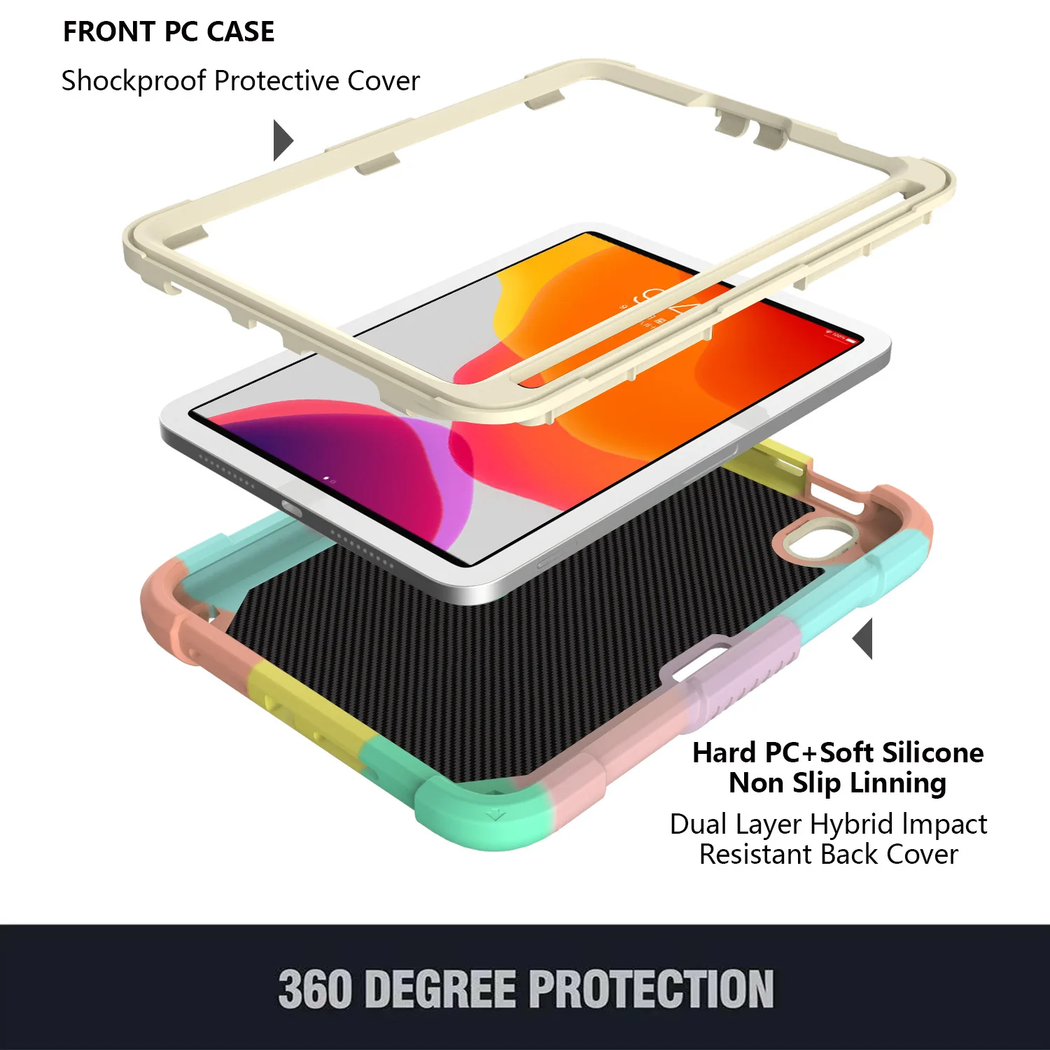Heavy Duty Shockproof Protective Case for IPad Mini 6 2021 Lightweight Handle Stand Rugged