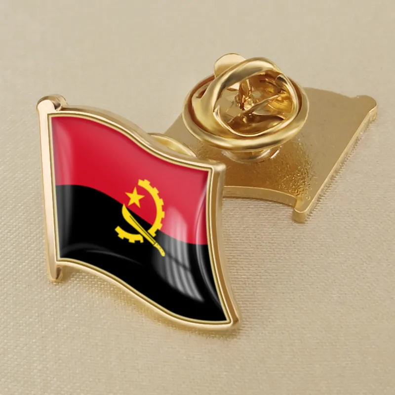 Factory price Angola flag metal pin sticker drops world flag badge