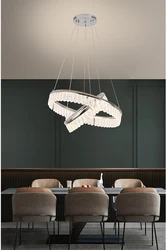 Diy Post Two Layer Mix Round 600Mm+400Mm 63W Led Chandelier Crystal Slide Aluminum Frame Simplify Style For Coffee Shop/Gallary