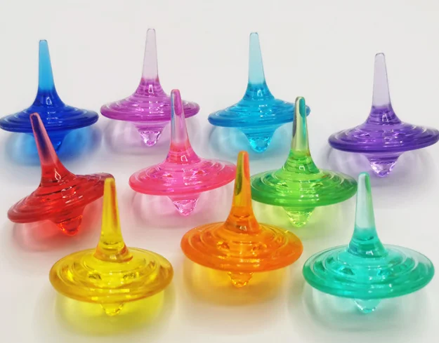 Classic Mini plastic Hand Turn Rotating Gyro Gyroscope tops toy for children kids