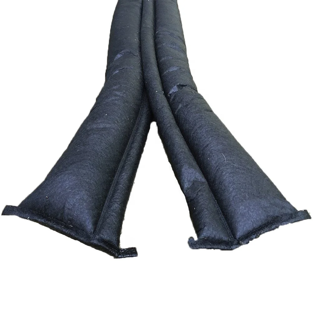 Black long tube quick dam hesco flood barrier hemp sand less sandbag