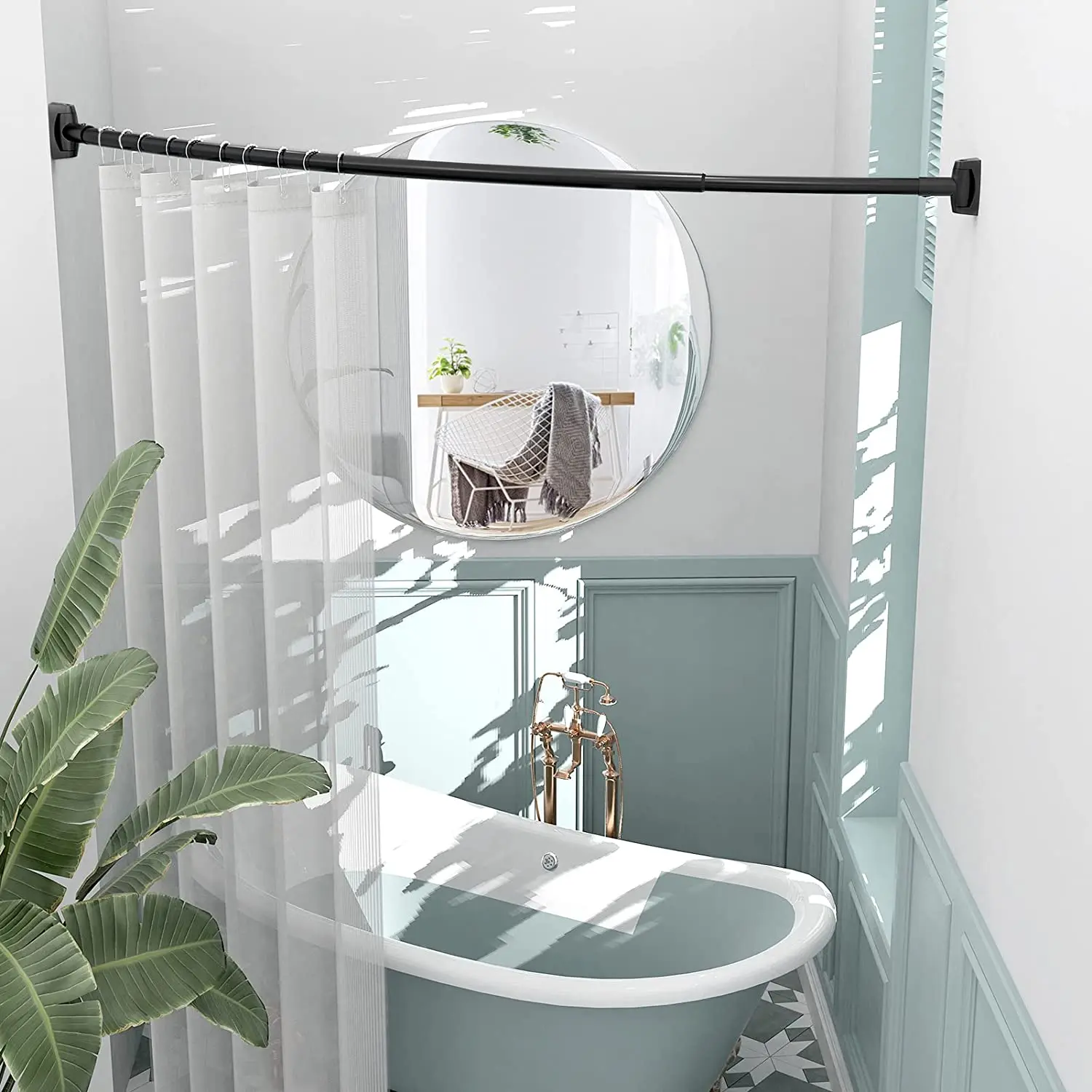 Adjustable curv shower rod Stainless steel/Aluminium extendable shower curtain rod curved Custom size/ color Curved Shower Rod