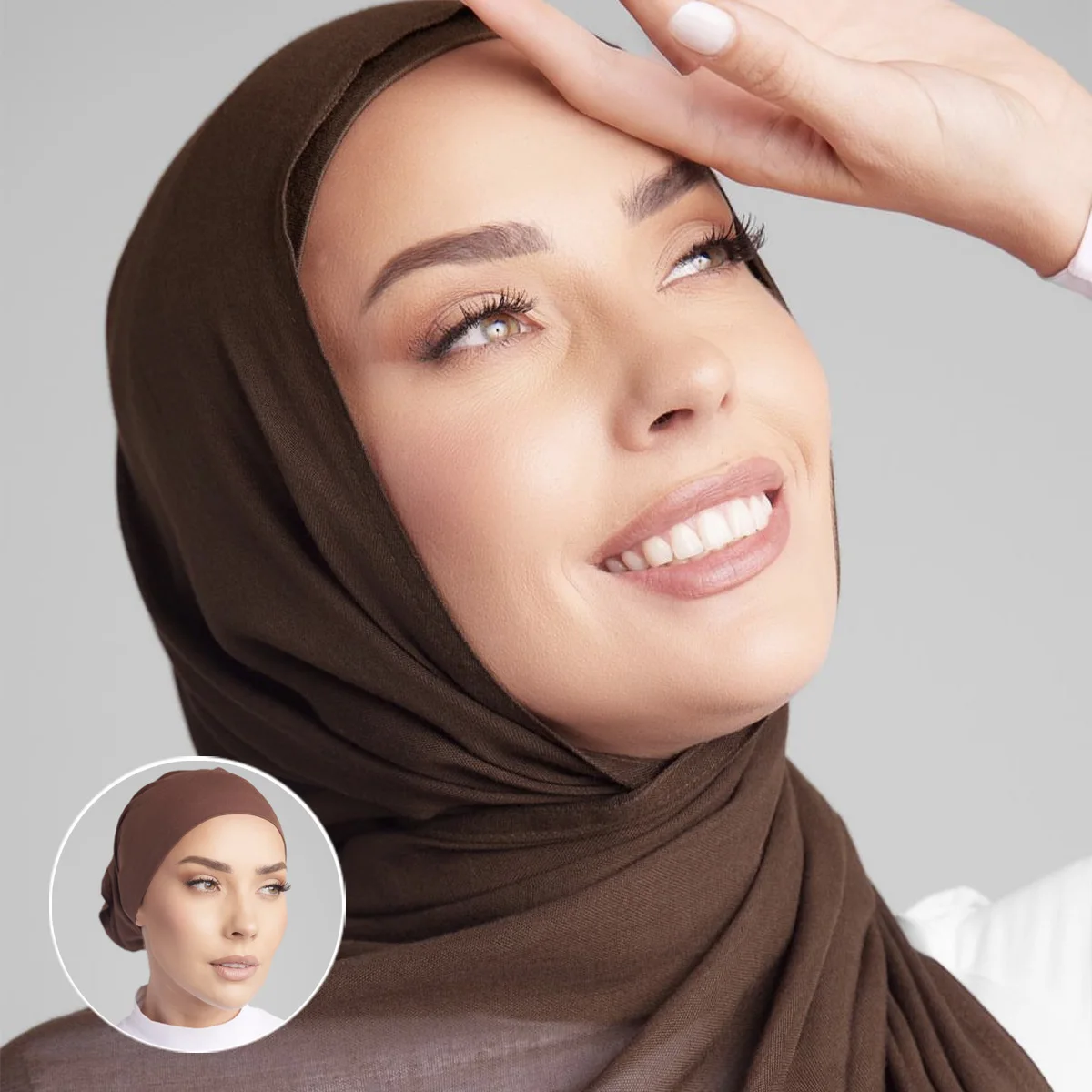 Hot Sale Light Weight Cotton Modal Hijab With Under Cap 2 Sets Muslim Women Breathable shawls scarves Headscarf