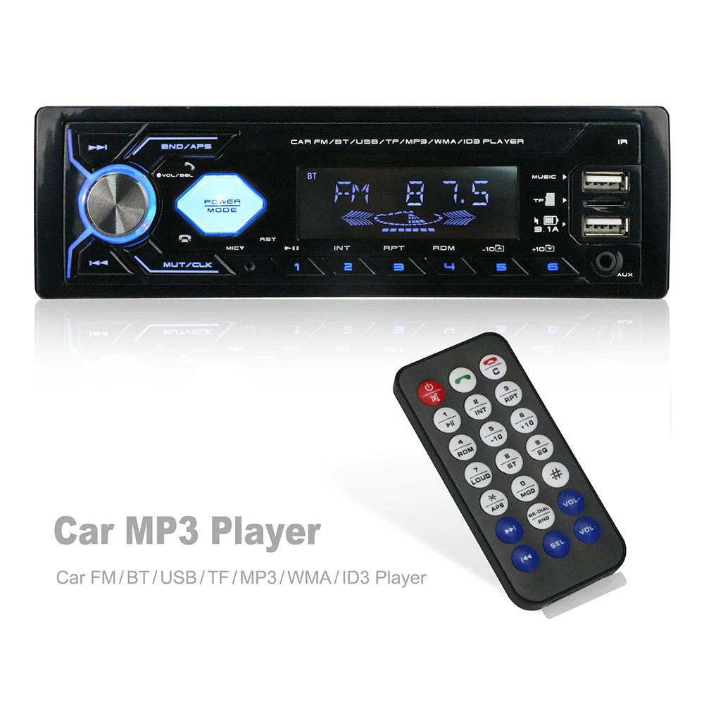 Car audio with 2 Usb 1 Din Stereo Aux-in Mp3 Fm Receiver Sd Audio 2din BT Car Mp3 Player
