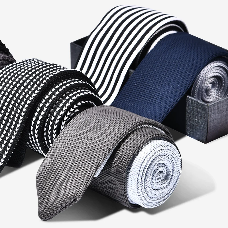 Модный мужской узкий вязаный дышащий галстук ручной работы с индивидуальным логотипом