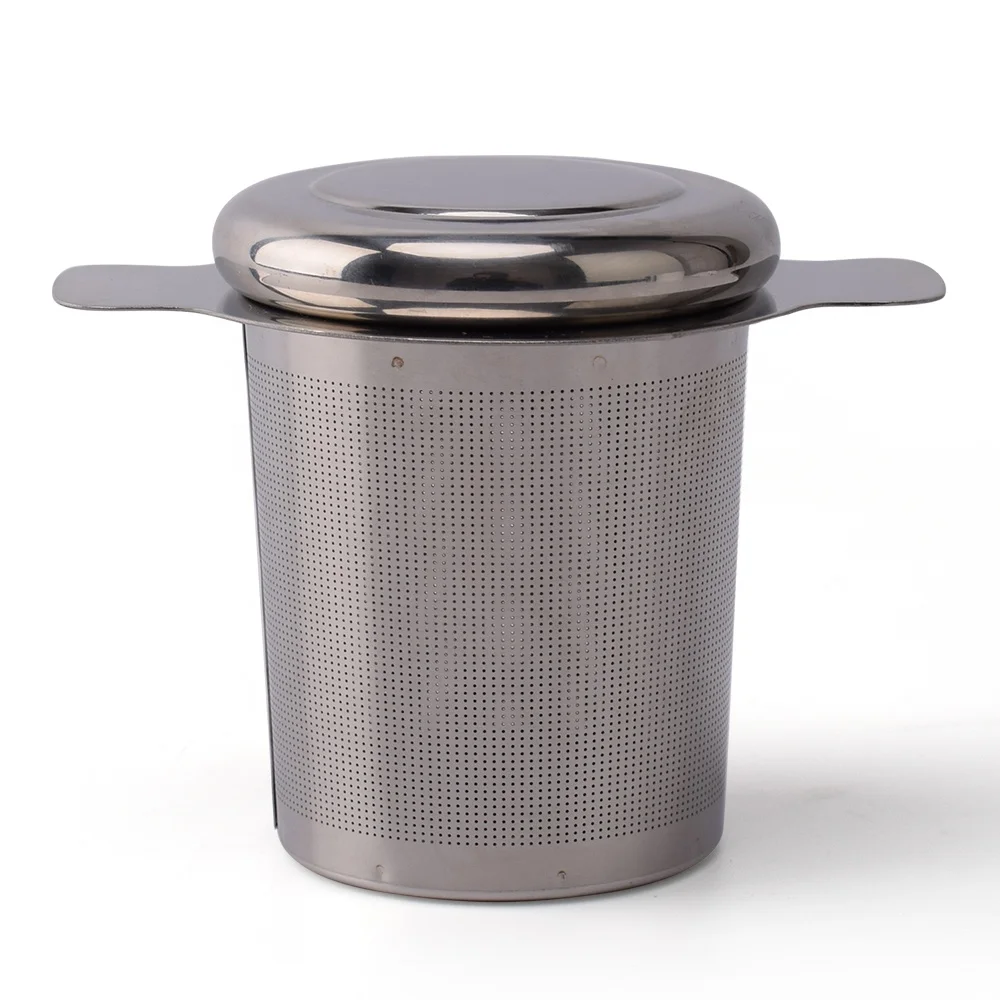 Small Holes Tea Infuser Basket Stainless Steel Tea Diffuser For Loose Tea with Lid