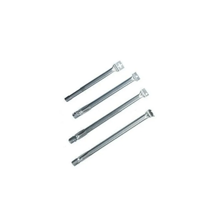 Straight tubular grill burner, virous options