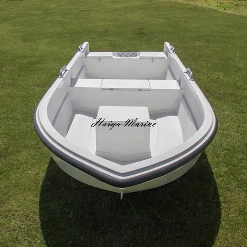 Double layer fiberglass recreational boat for fishing and river crossing
