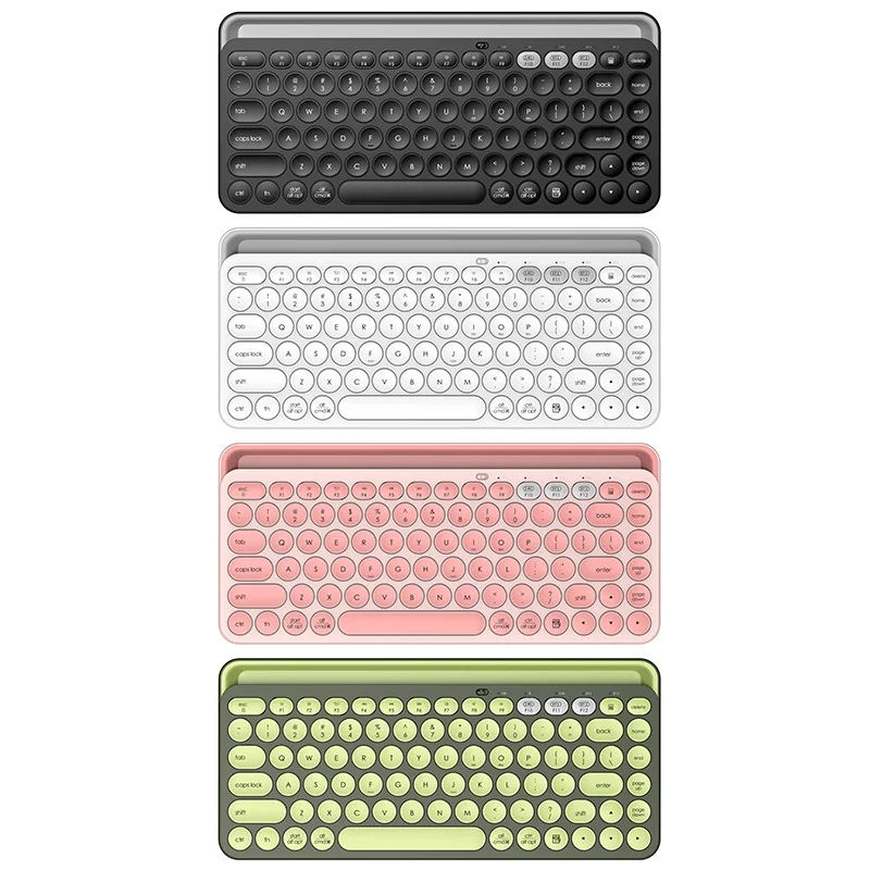 Multi-Device BT Keyboard,  with Stand Slot, Support 3 Devices for iPad Tablet Smartphone MacBook iOS Windows Android
