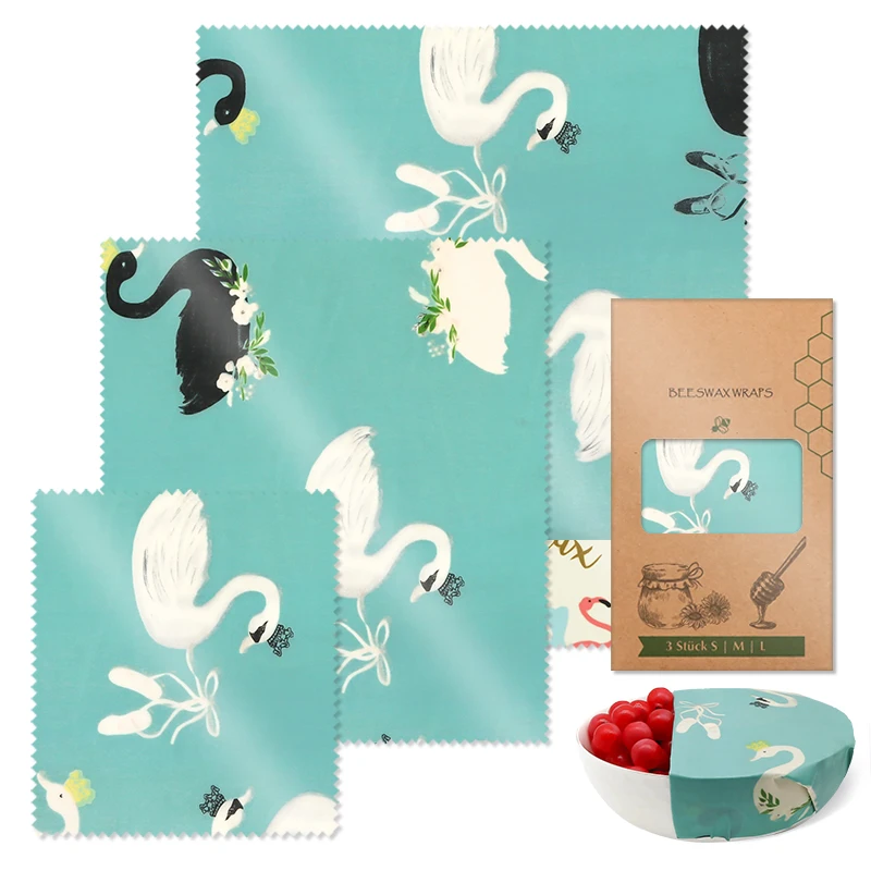 Organic Wholesale Bread Storage Snack Eco Assorted Bee Wax Food Wrap Bag Reusable Organic Beeswax Food Wraps