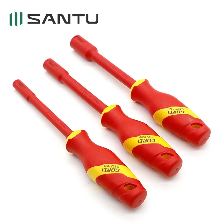 Santu G1021004-G1021014 1000V Electrical Tools Insulated 1000v Electrician Tool Kit VDE Nut Driver with Screwdriver Handle