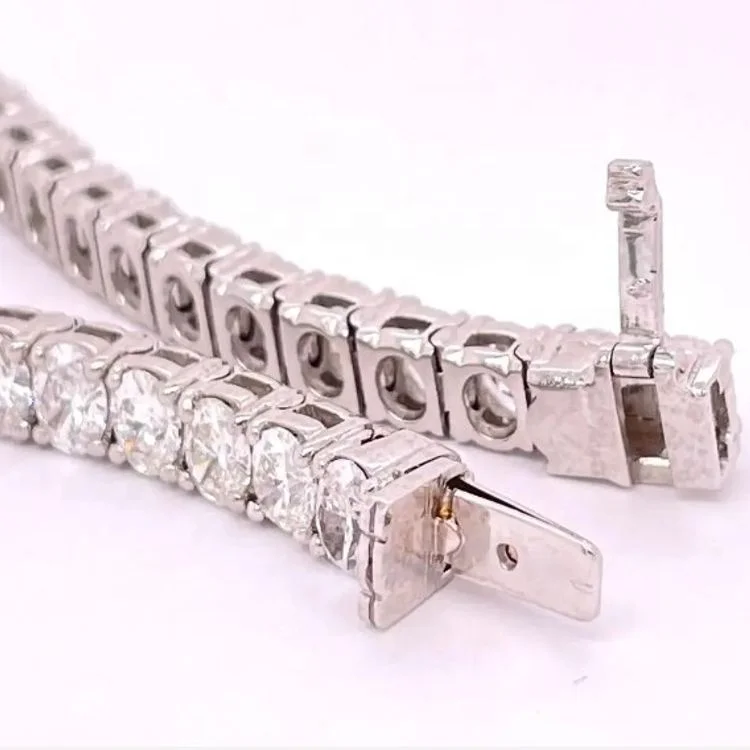 Daughter Girlfriend Wife Gift Timeless Classics Bridal 18 Karat White Gold Lab Oval cut Diamonds Tennis Bracelet