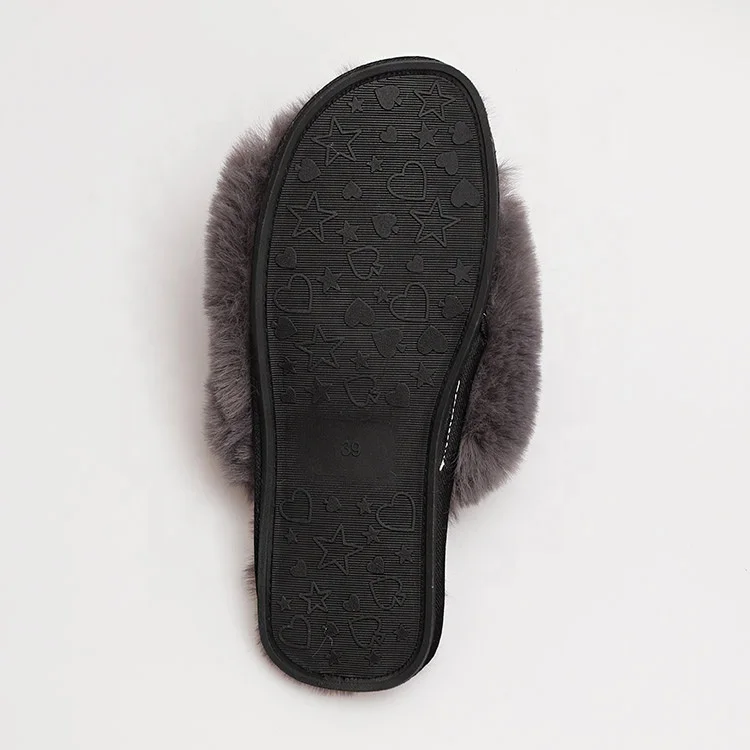 
Lately popular fashion shoes fur furry slippers house fur slides 