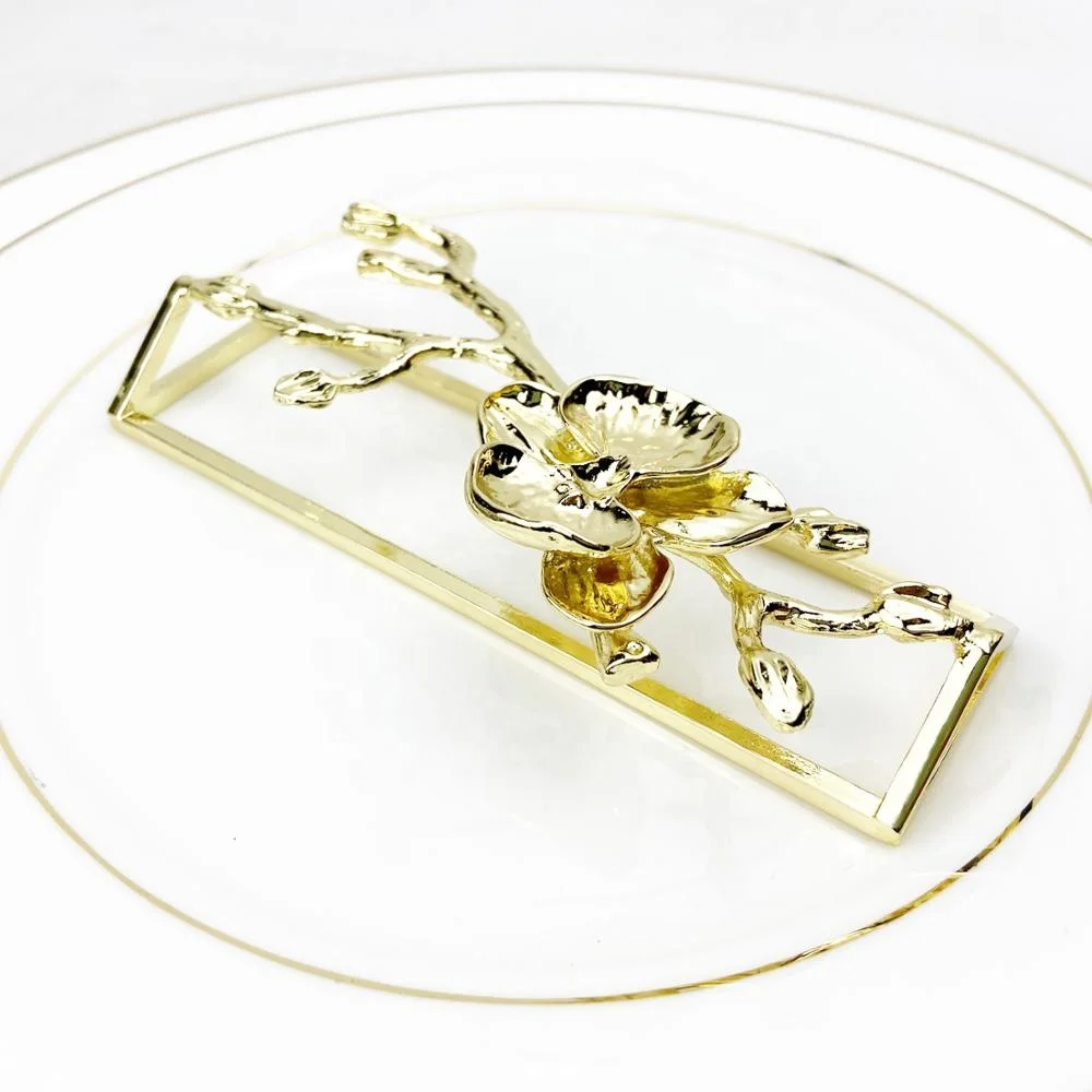 latest new plated wintersweet flower napkin rings